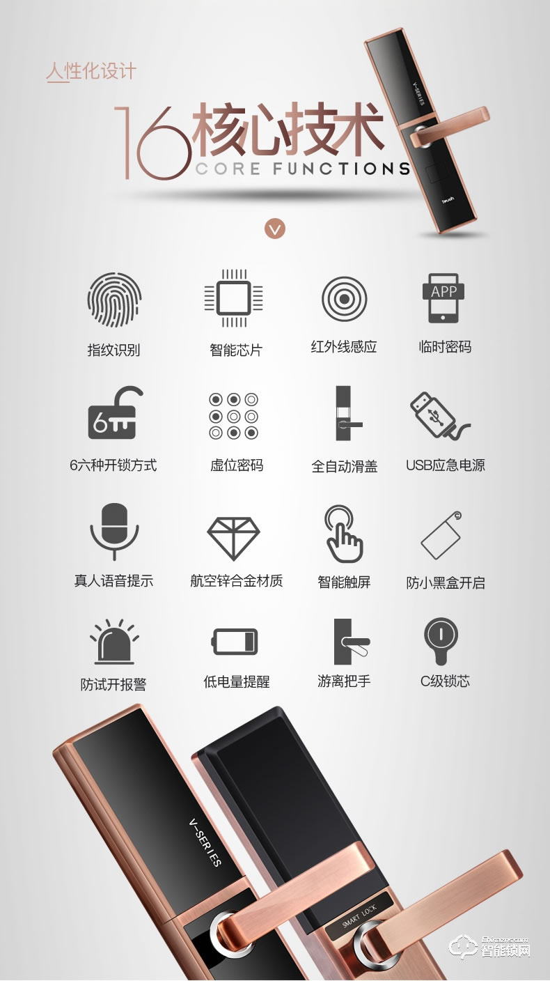 歐慕斯智能鎖 全自動上下滑蓋半導體智能鎖