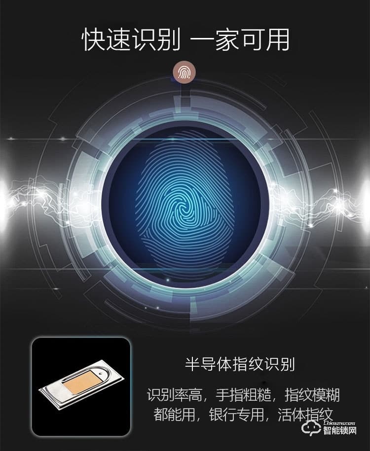 夕上智能鎖 A4自動下滑蓋刷卡指紋門鎖