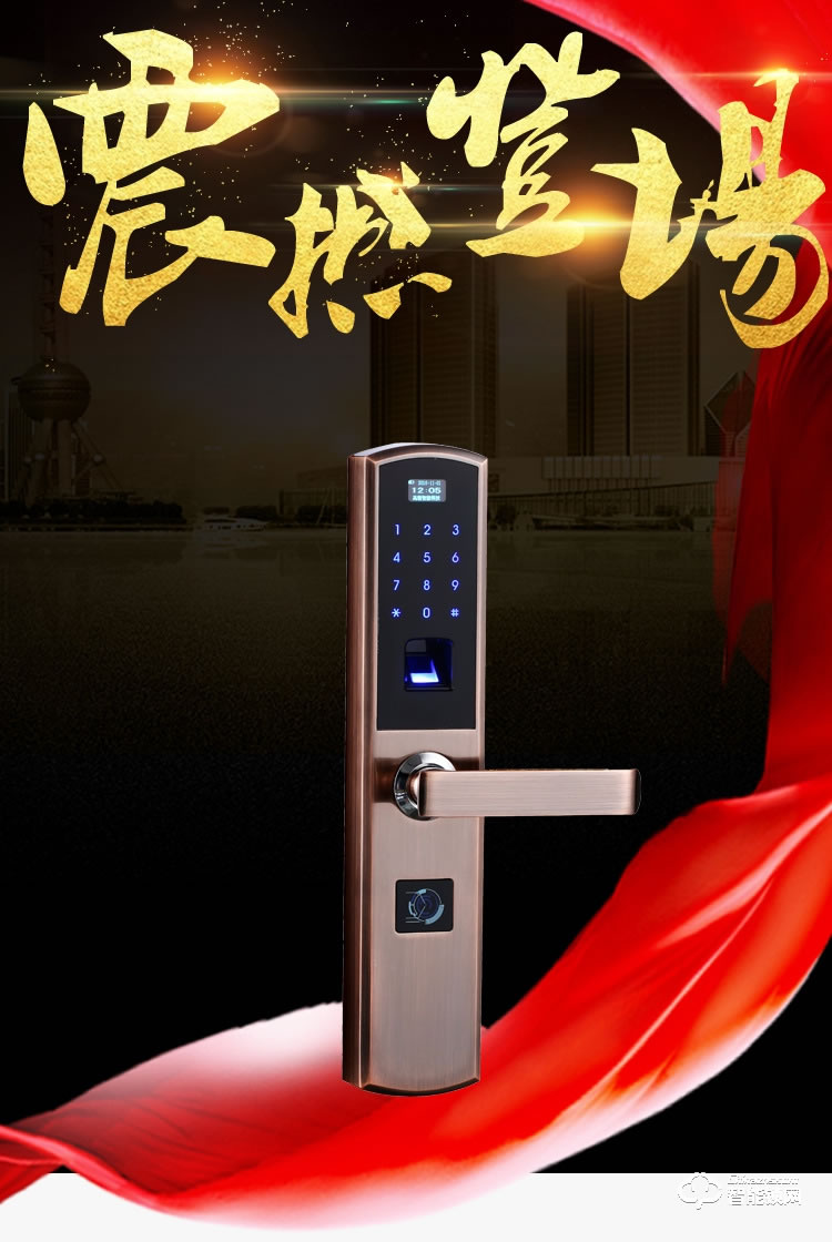 皇嘉博世智能鎖 歐式智能刷卡指紋鎖