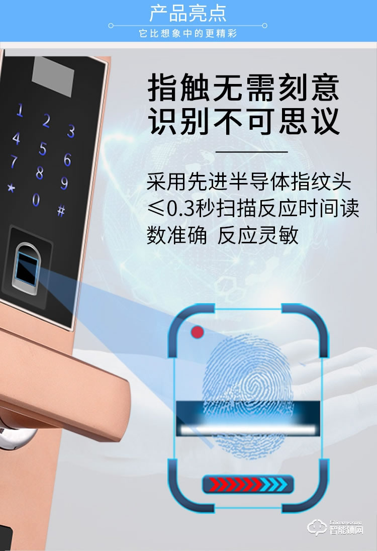 締斯盾智能鎖 A5半導(dǎo)體刷卡電子防盜門鎖