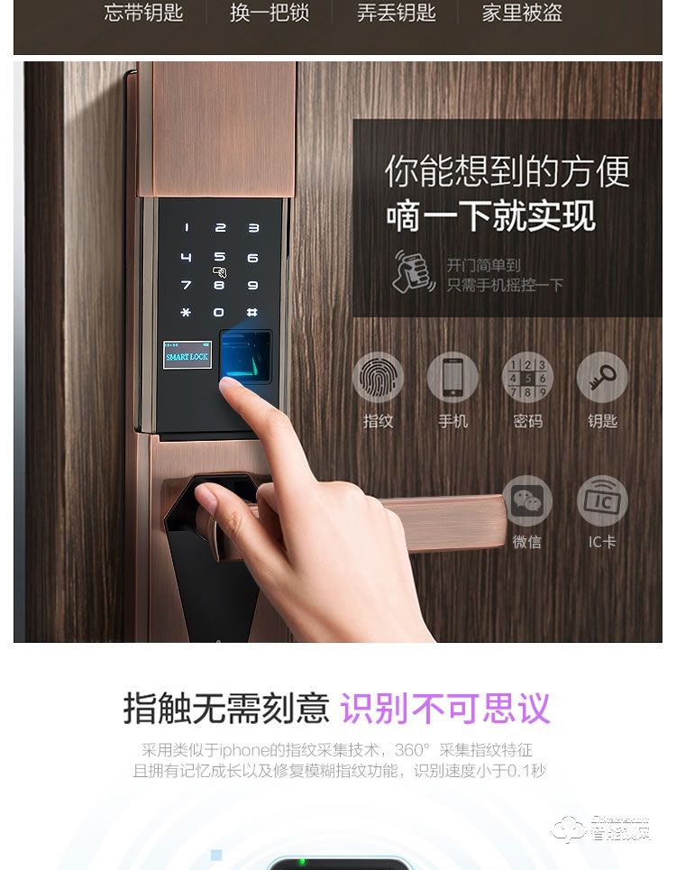 黑玫智能鎖 SN-618自動(dòng)靜音滑蓋智能門鎖