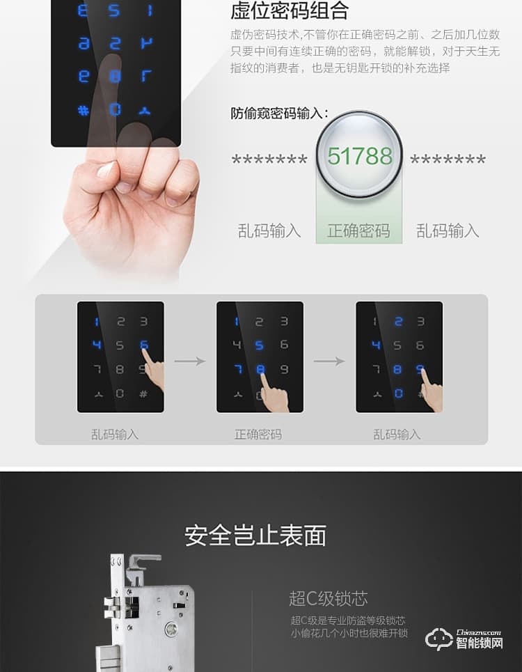 黑玫智能鎖 SN-618自動(dòng)靜音滑蓋智能門鎖