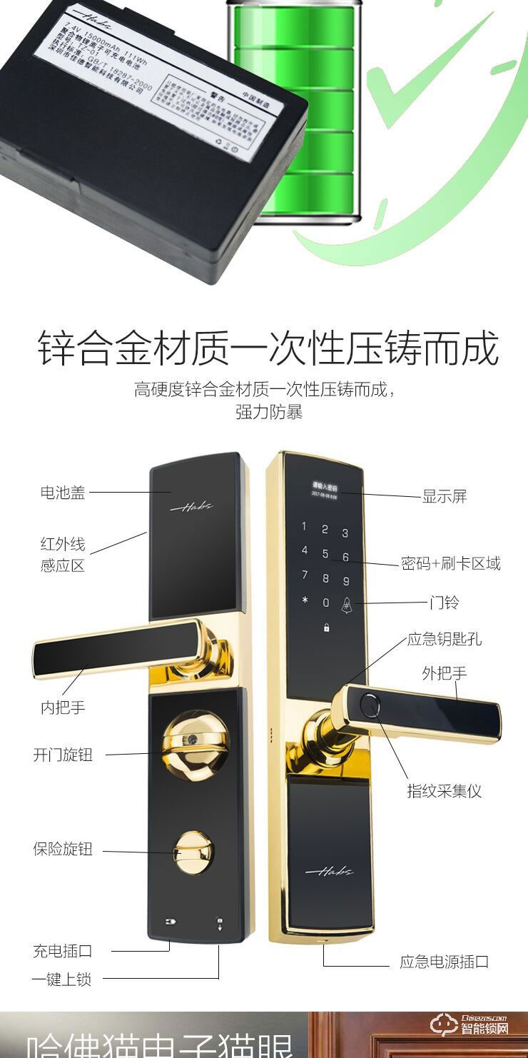 哈博士智能鎖 818全自動萬能互換智能鎖