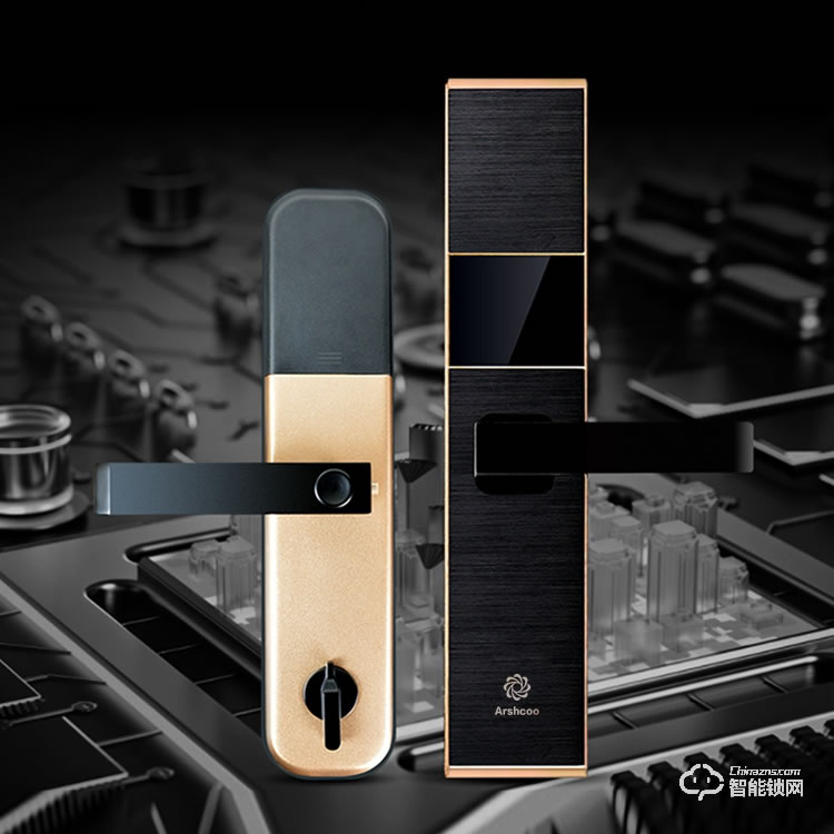 雅仕格智能鎖 P61滑蓋阻尼靜音指紋密碼鎖