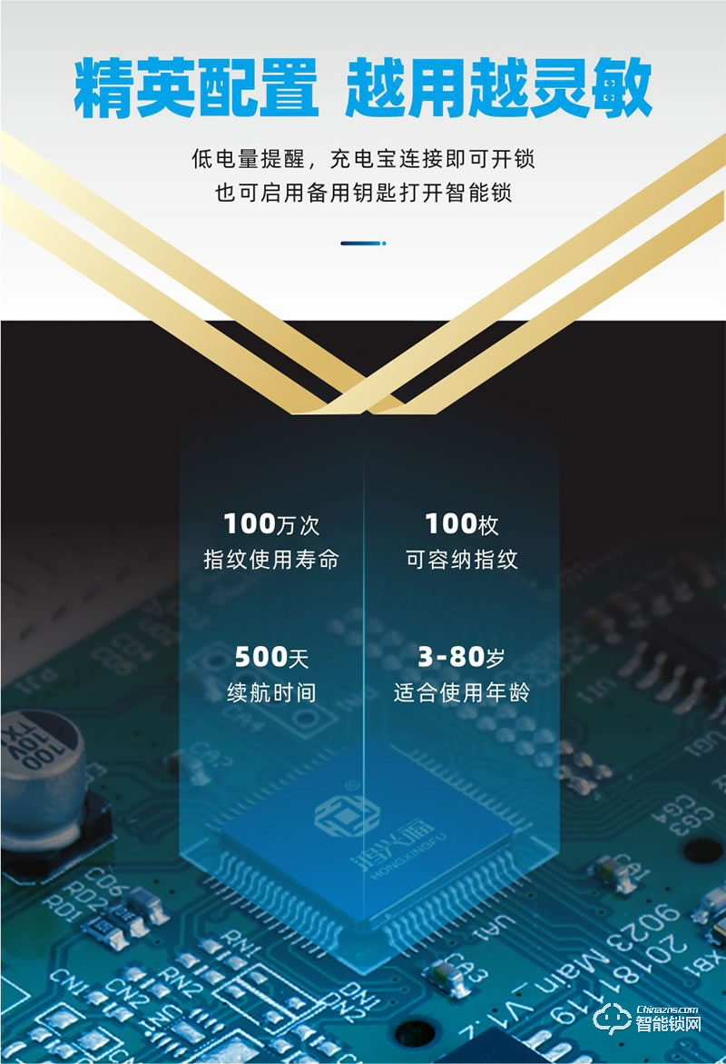 鴻興福智能鎖 H6002全自動(dòng)滑蓋智能指紋鎖