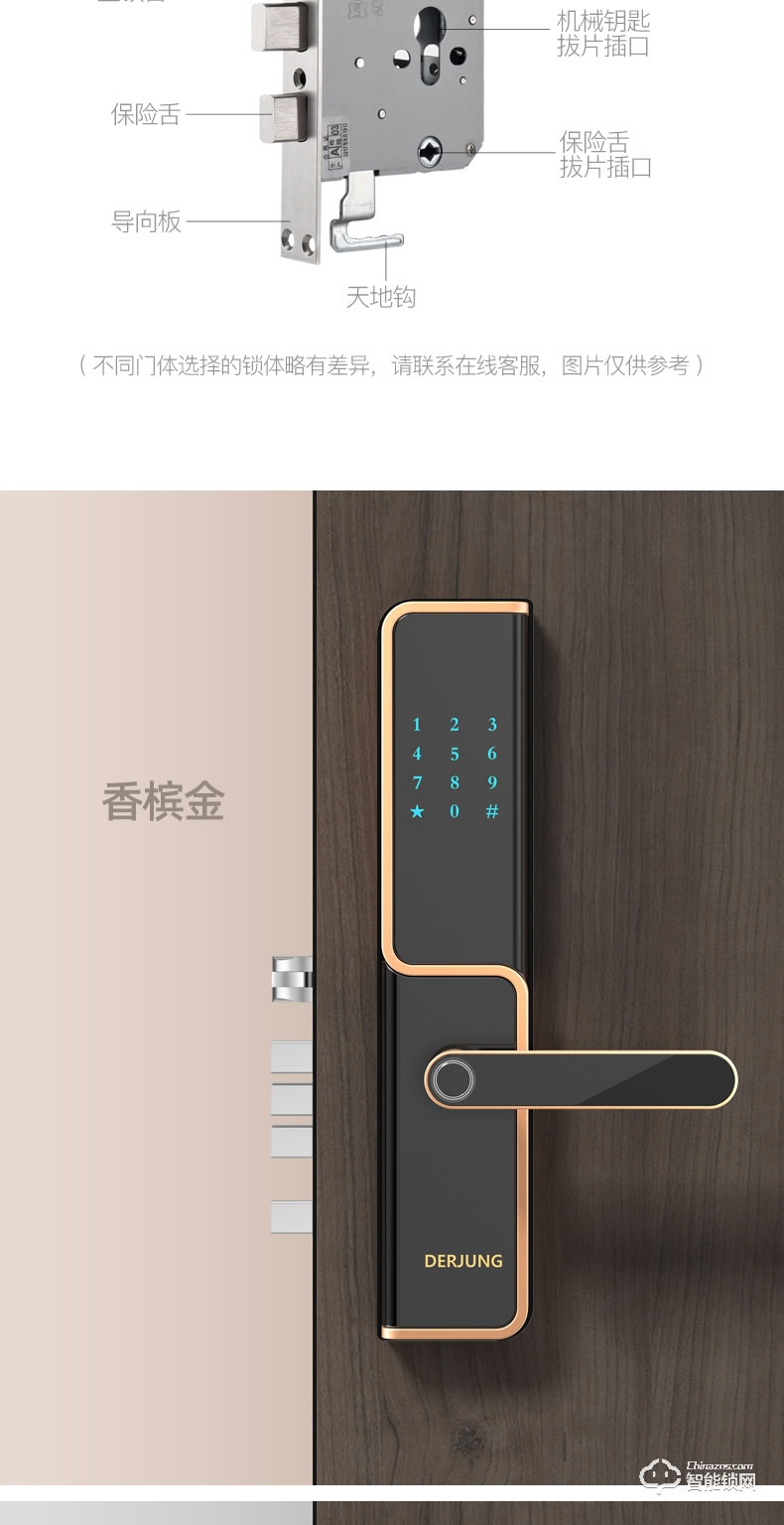 典匠智能鎖 D5家用防盜門密碼鎖感應鎖