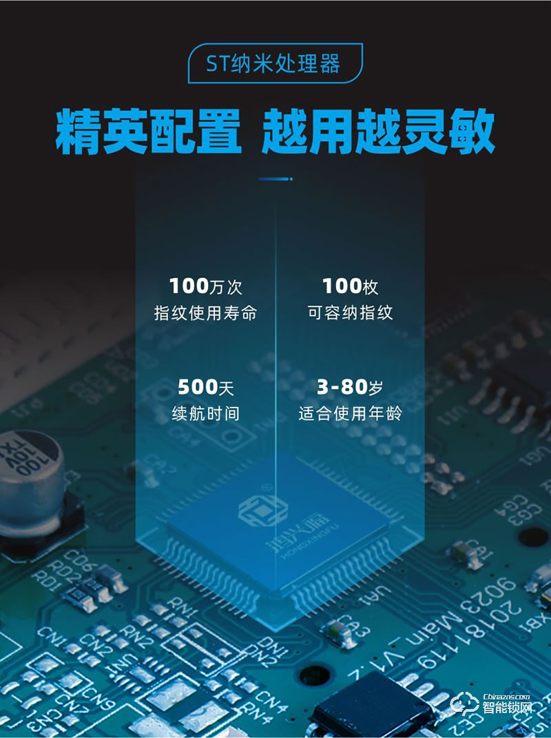 鴻興福智能鎖 V6一鍵開鎖智能指紋鎖