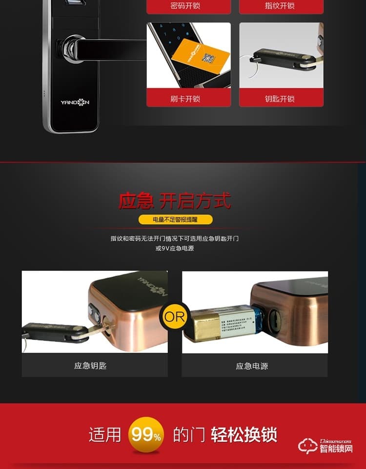 英迪隆智能鎖 S-6801家用防盜門密碼鎖 