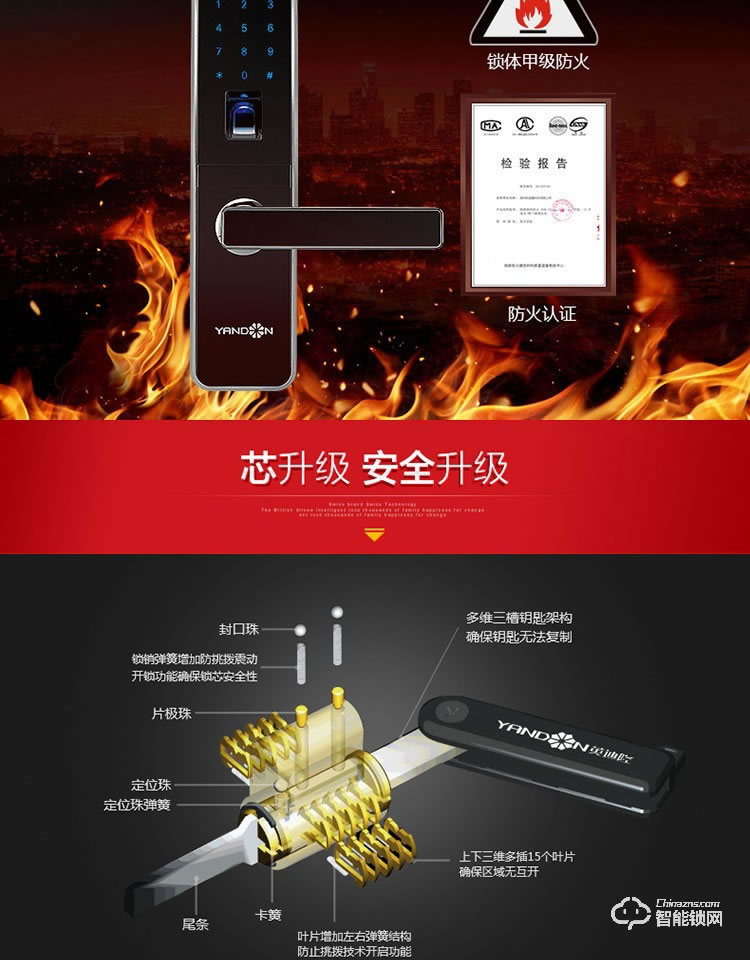 英迪隆智能鎖 S-6801家用防盜門密碼鎖 