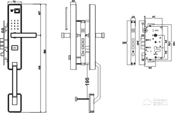 威薩智能鎖 金剛V1系列防盜門電子門鎖密碼鎖