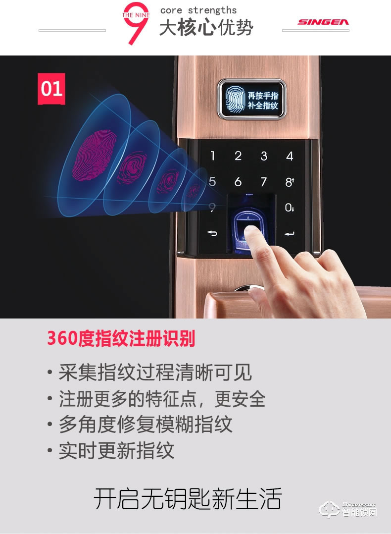 思歌智能鎖 A122家用防盜門智能鎖刷卡鎖