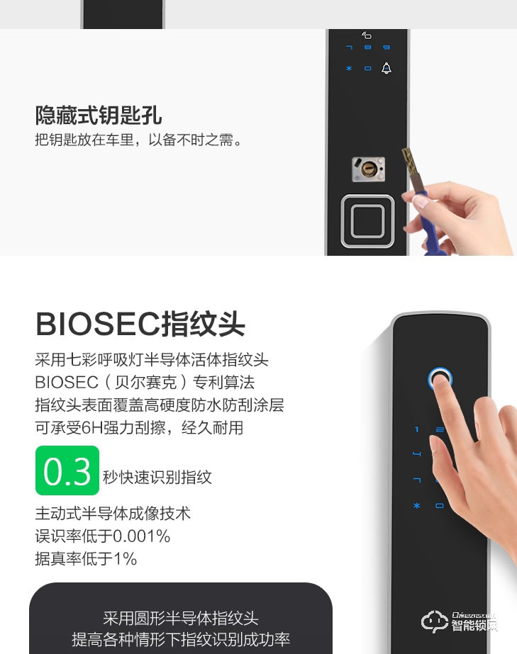 居聯智能鎖 Q1直板全自動智能密碼指紋鎖