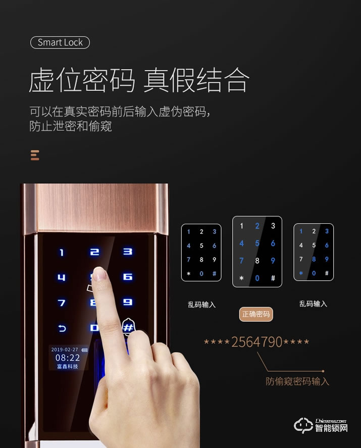 居聯智能鎖 M3-5-2自動阻尼滑蓋智能鎖