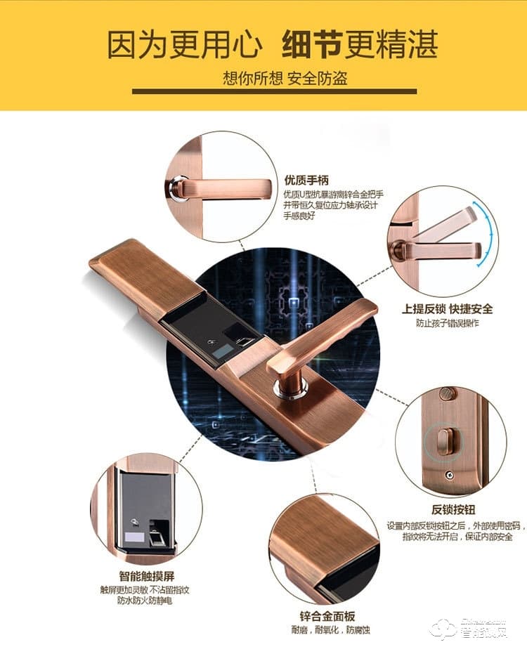 上品易聯智能鎖 YSH1智能指紋密碼鎖