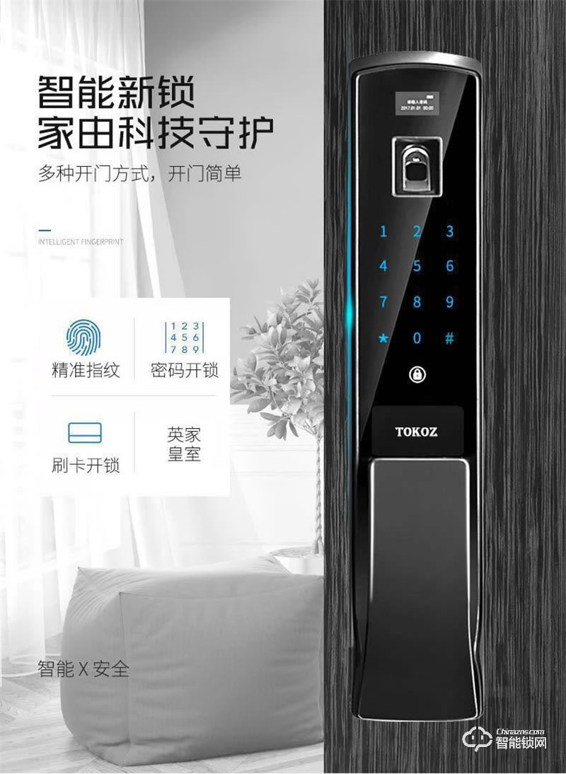 泰衛智能鎖 H5組合開鎖 精準指紋識別鎖