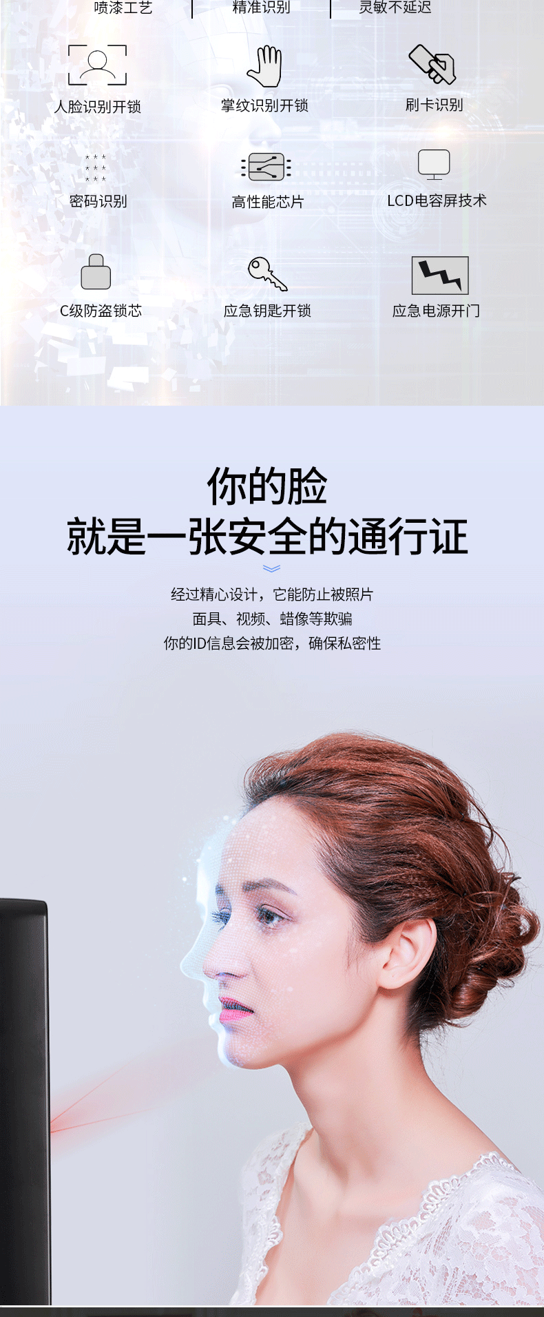 美鼎智智能鎖 君子1號人臉識別智能鎖
