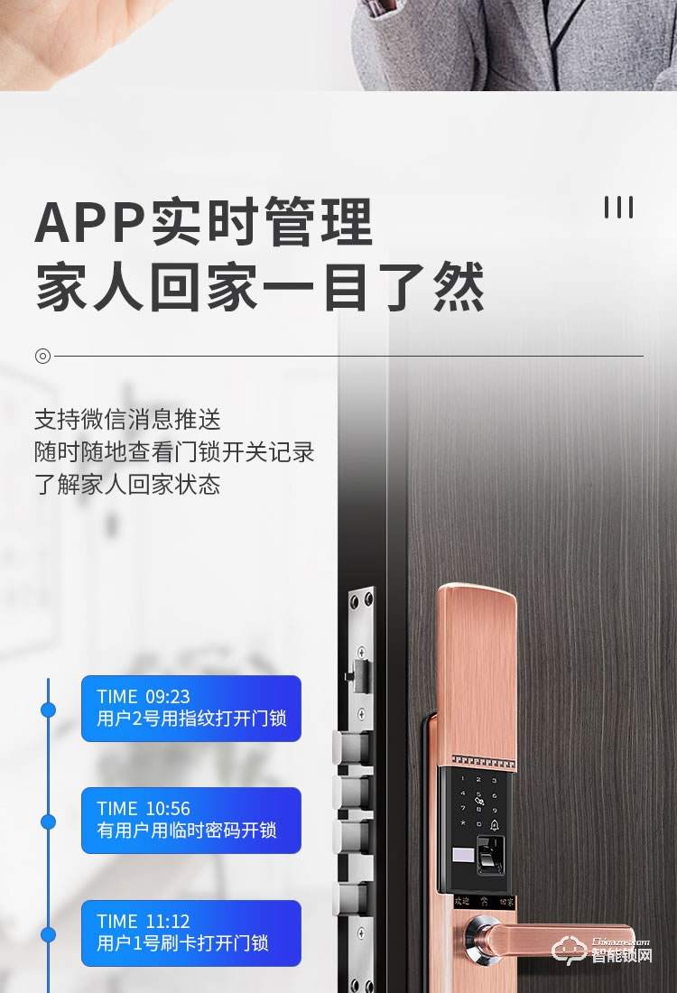 艾創(chuàng)米智能鎖 G4自動滑蓋指紋鎖密碼鎖