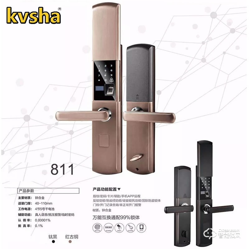 古莎智能鎖 811鋅合金滑蓋智能密碼鎖