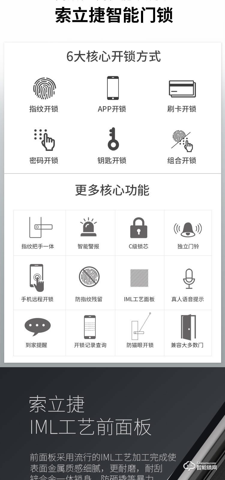 索立捷智能鎖 S-668防盜門電子遠程控制指紋鎖