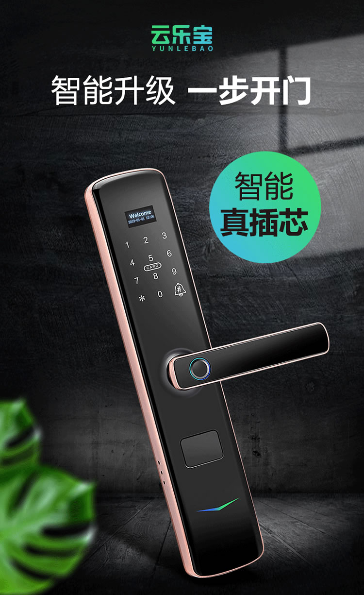 云樂寶智能鎖 X3家用防盜門密碼鎖遠程密碼