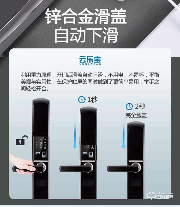 云樂寶智能鎖 H1半自動電子指紋密碼鎖