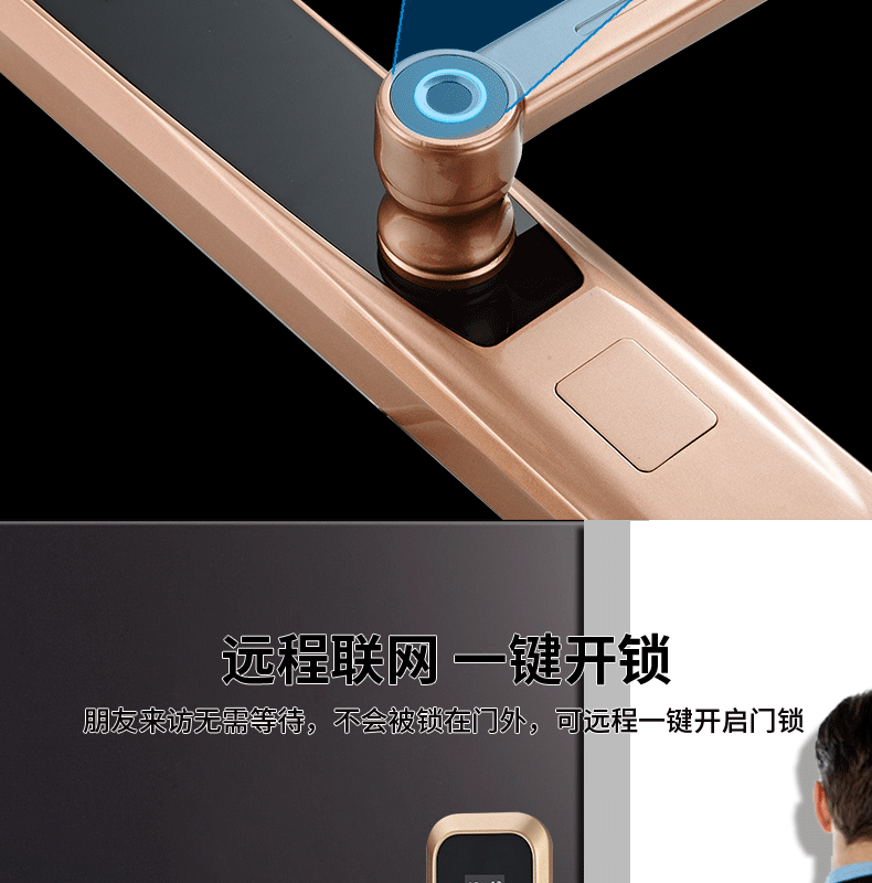 創鴻智能鎖 T21家用一握開把手指紋鎖