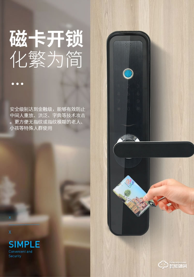 菲花奧智能鎖 家用防盜門鎖電子密碼鎖