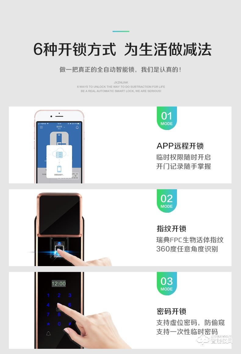 匠星智能鎖 JS115家用防盜門鎖wifi手機遠程鎖