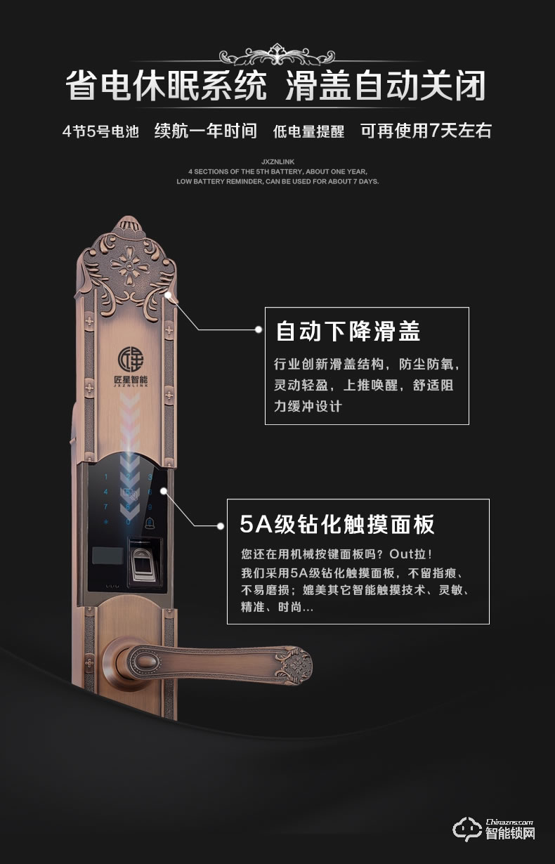 匠星智能鎖 JP1別墅大門歐式雙開門密碼門鎖