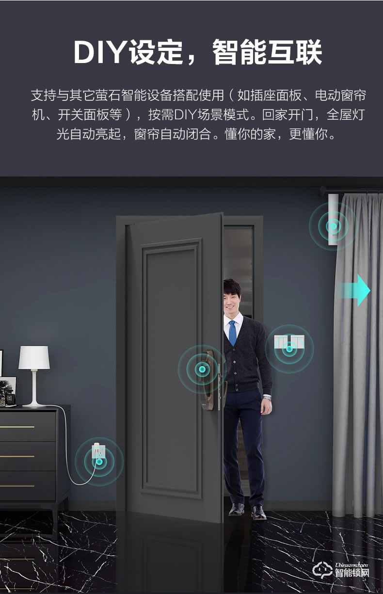 螢石智能鎖 DL30VS一握開智能貓眼鎖