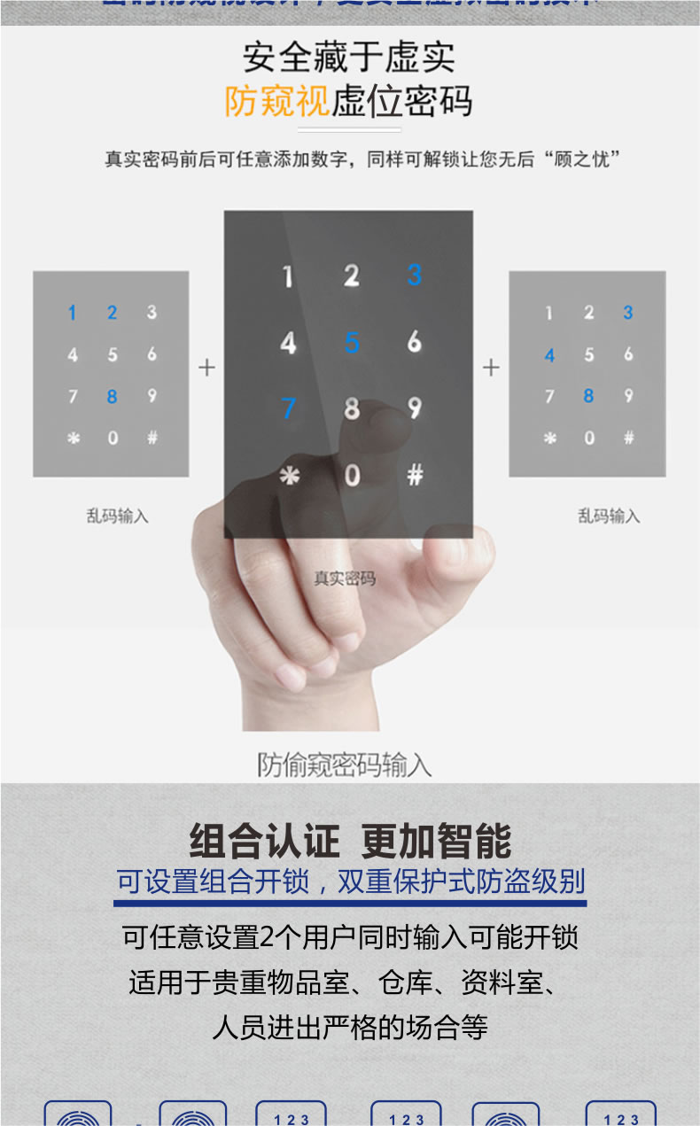 新視圖智能鎖 X380雙門(mén)免開(kāi)孔玻璃門(mén)指紋鎖