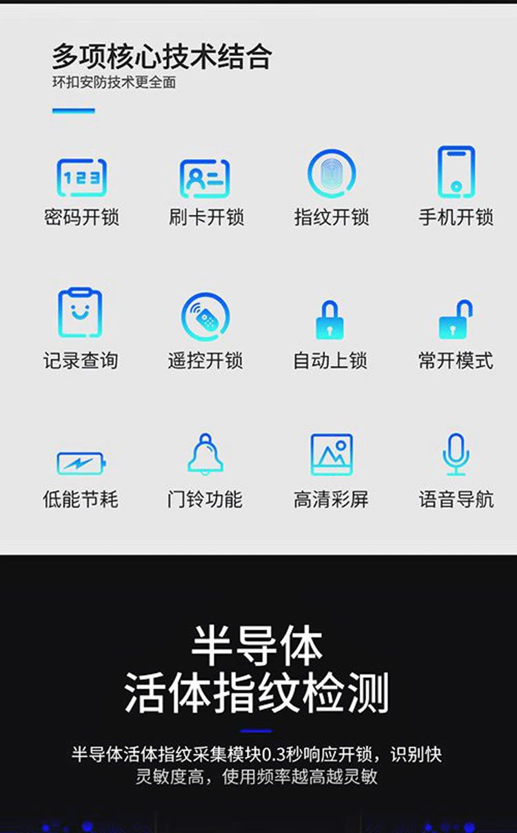 新視圖智能鎖 X8803雙門免開孔考勤鎖