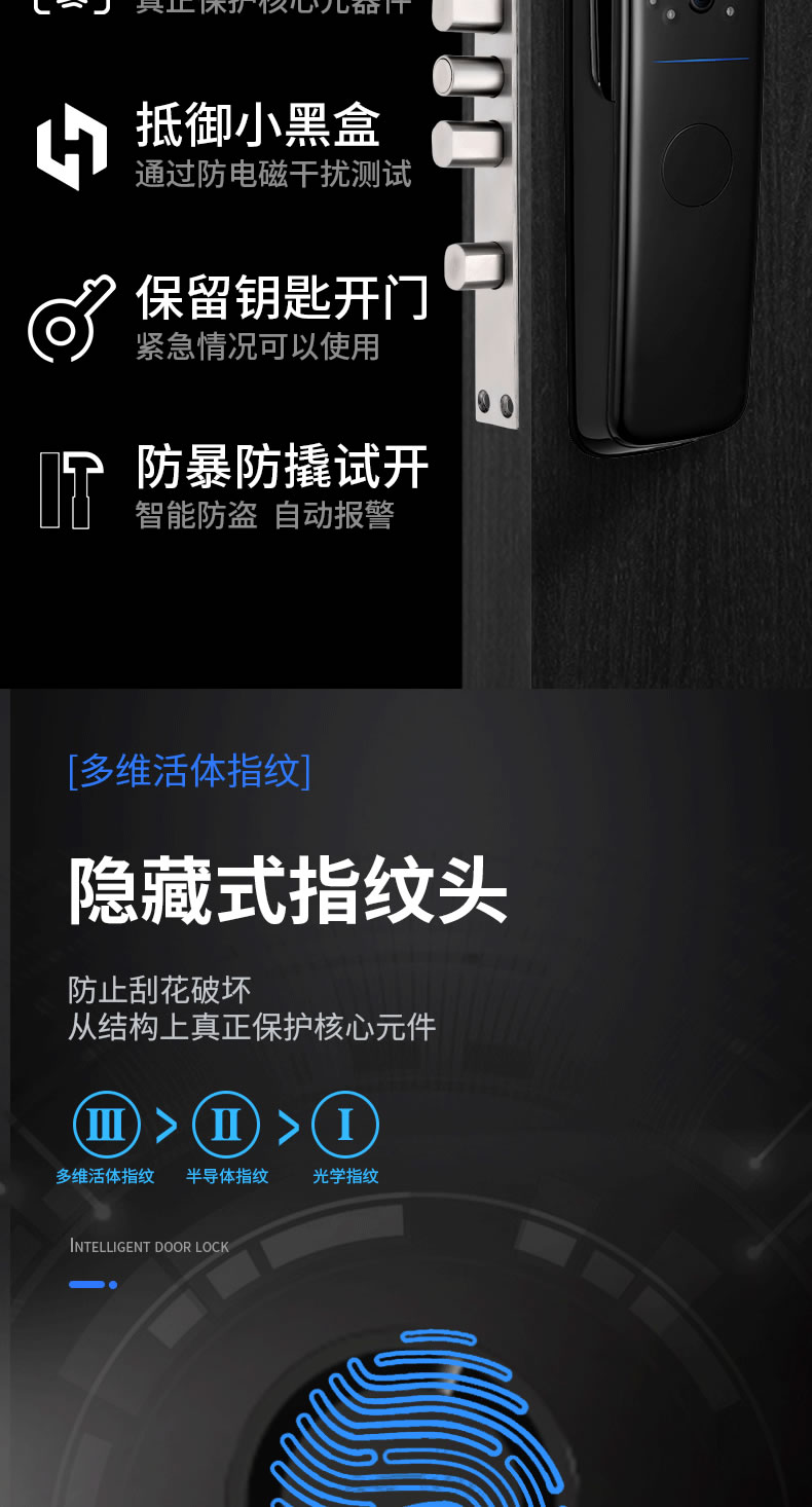 新視圖智能鎖  LH001全自動可視貓眼智能門鎖