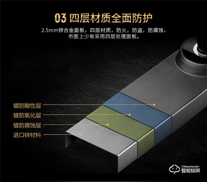 德莉堡智能鎖 188家用室內木門指紋鎖