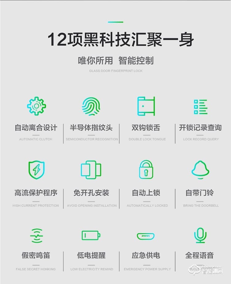 米博士智能鎖 G200玻璃門(mén)辦公室智能鎖