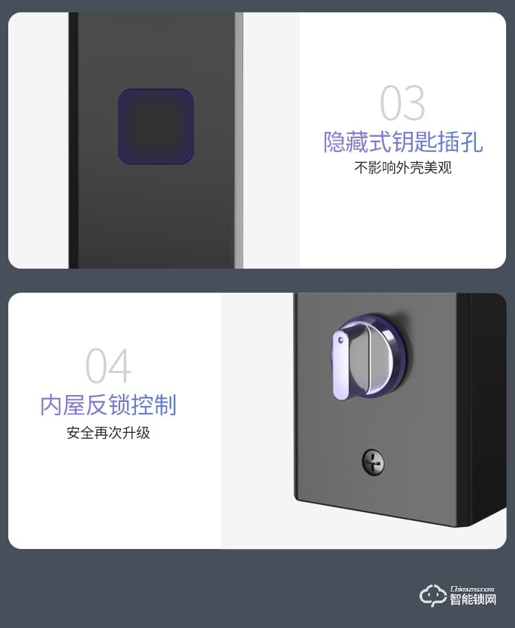 開心橙子智能鎖 KXC-F3半自動人臉識別指紋智能門鎖