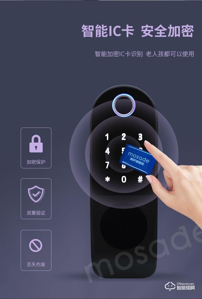 摩薩迪智能鎖 MIC-111電控鎖免布線公寓鎖