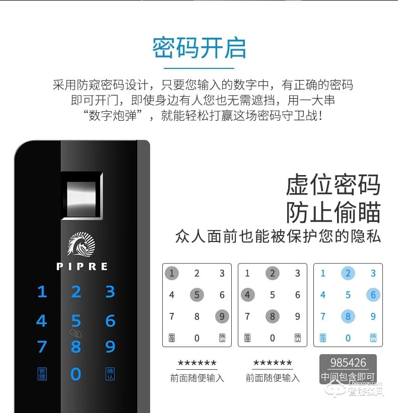 派普瑞智能鎖 Q1防盜門(mén)家用密碼鎖刷卡鎖