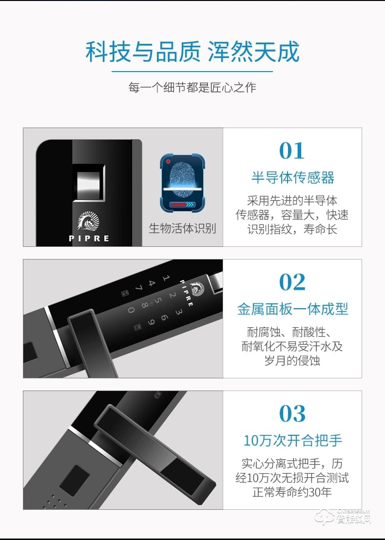 派普瑞智能鎖 Q1防盜門(mén)家用密碼鎖刷卡鎖