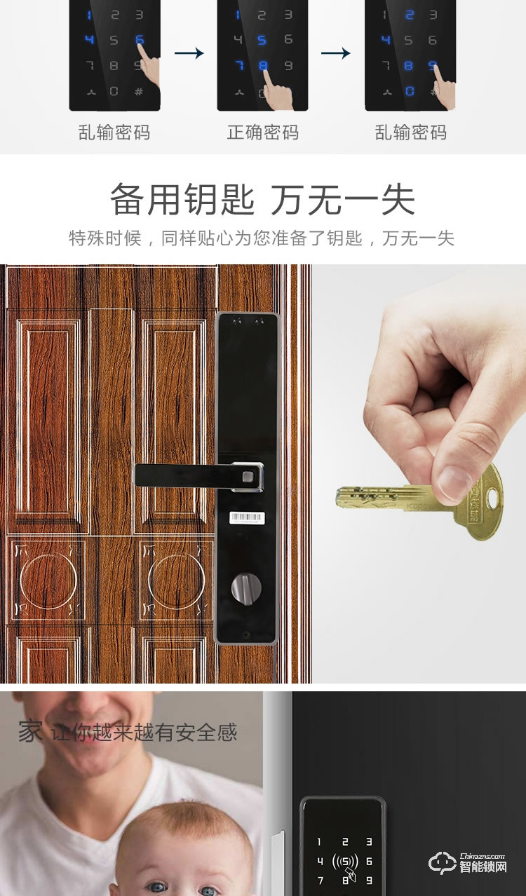 駿奇智能鎖 JQ185家用全自動房門鎖