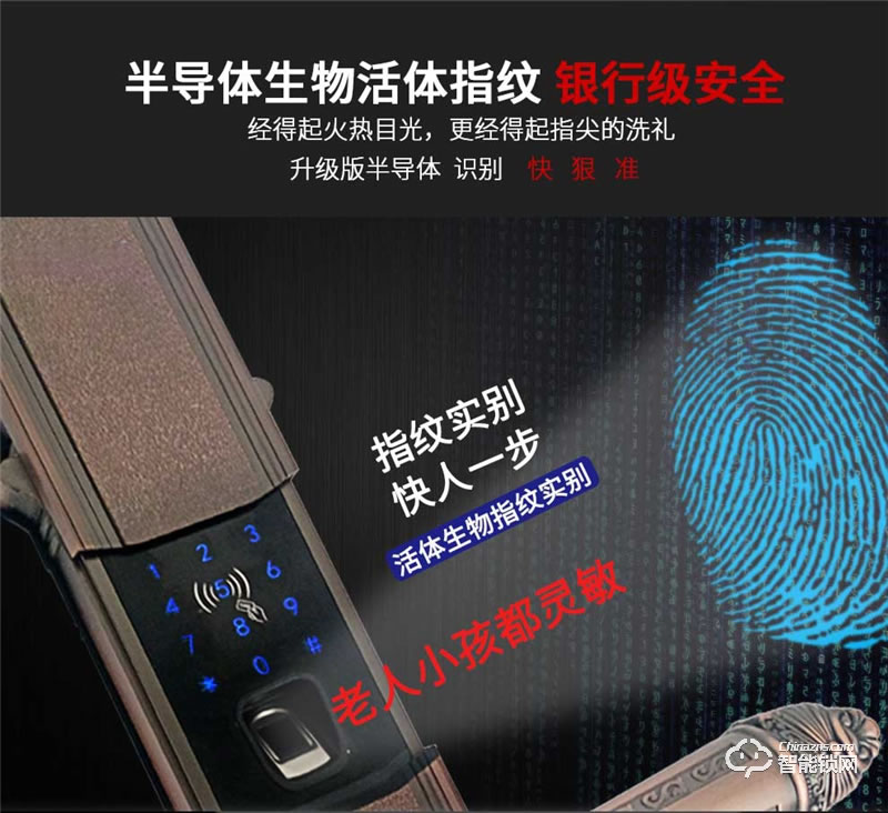 孚睿智能鎖 歐式別墅雙開門對開門指紋鎖