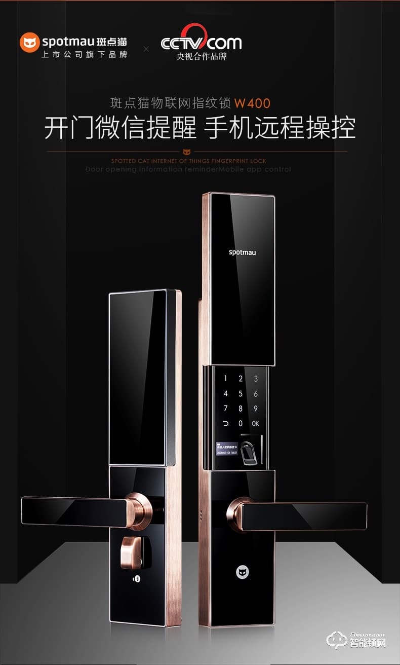 斑點(diǎn)貓智能鎖 W400全自動物聯(lián)網(wǎng)大門電子鎖