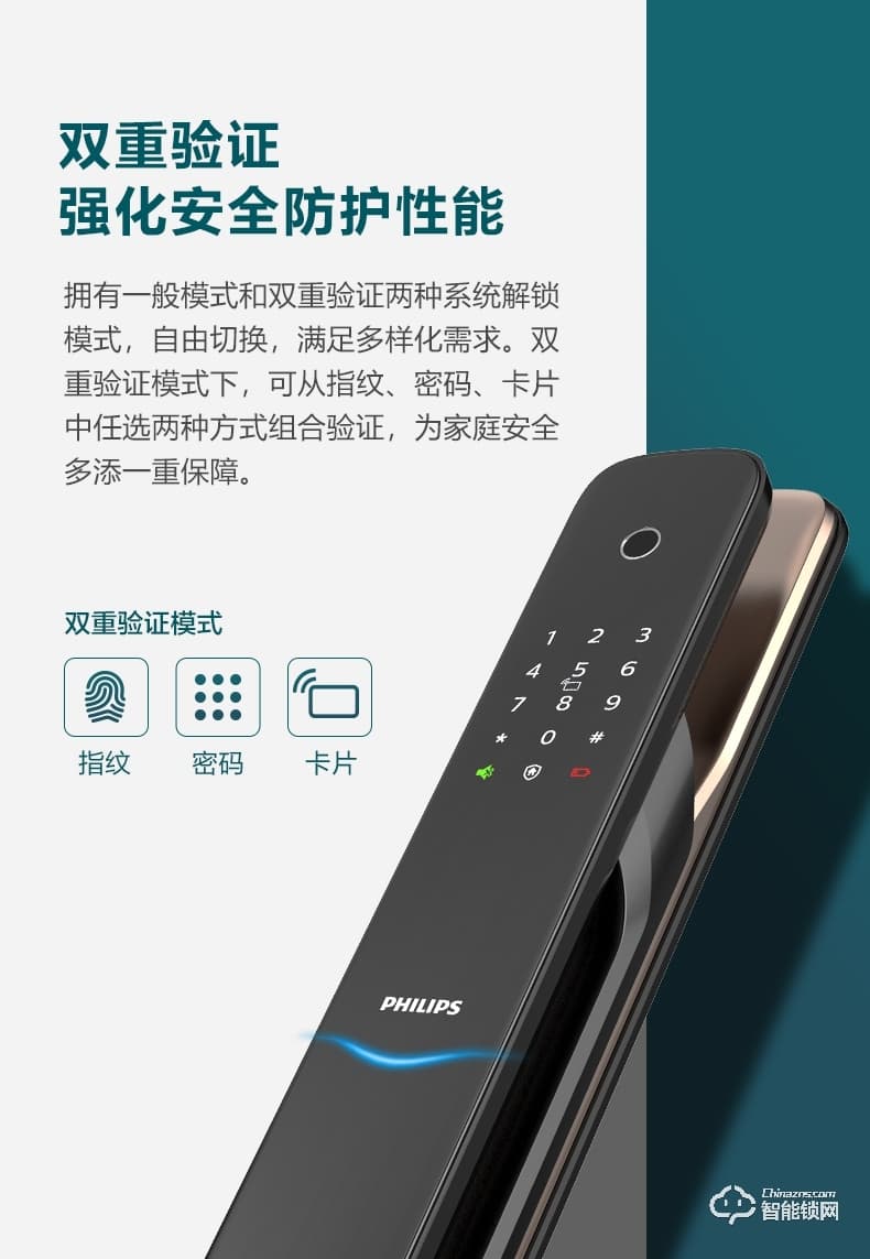 飛利浦智能鎖 DDL703K家用入戶門木門密碼鎖