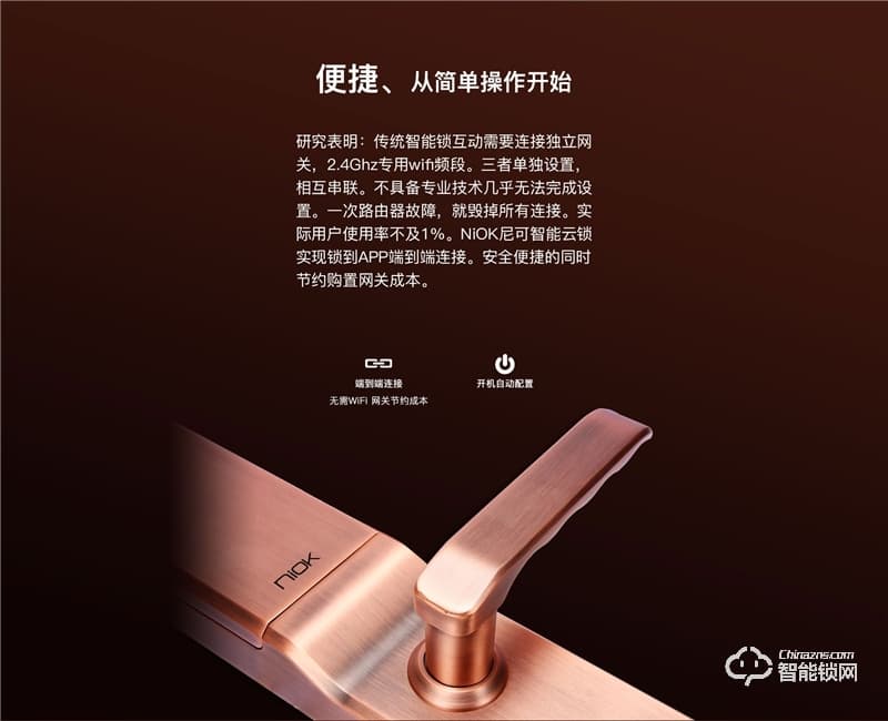 智喔喔智能鎖 Z1防盜門滑蓋密碼鎖智能門鎖