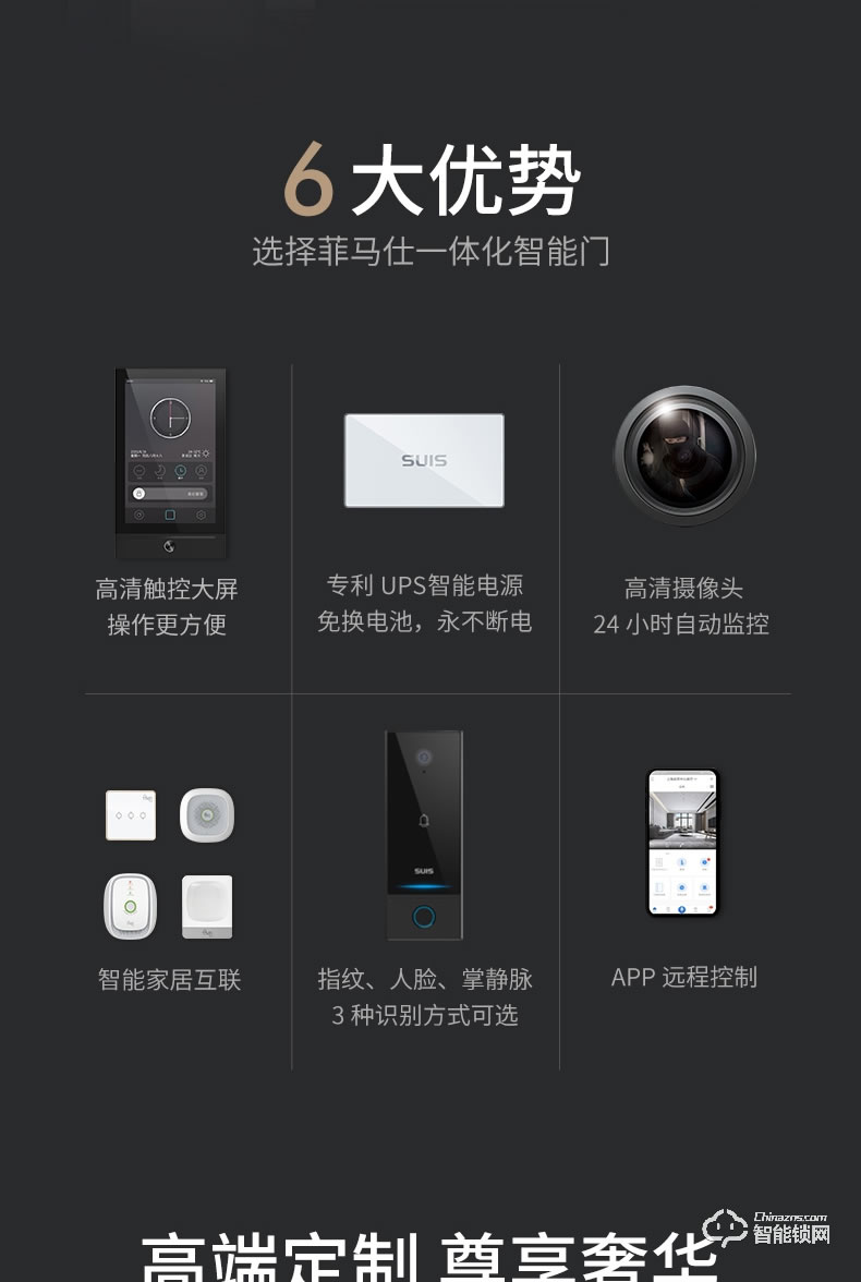 菲馬仕智能門 M300J1高端定制智能門裝甲門