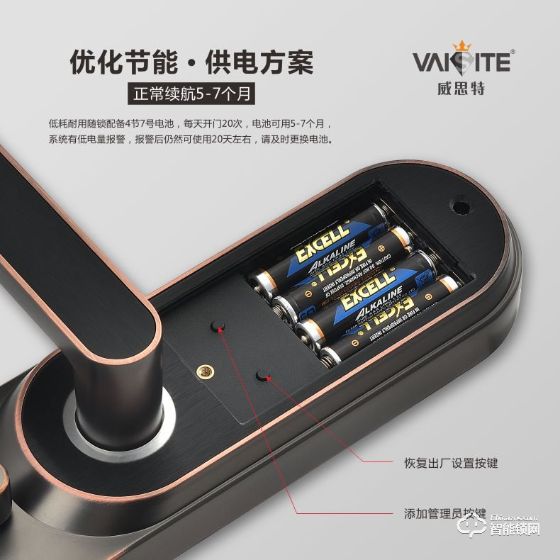 威思特智能鎖 X1室內木門指紋鎖