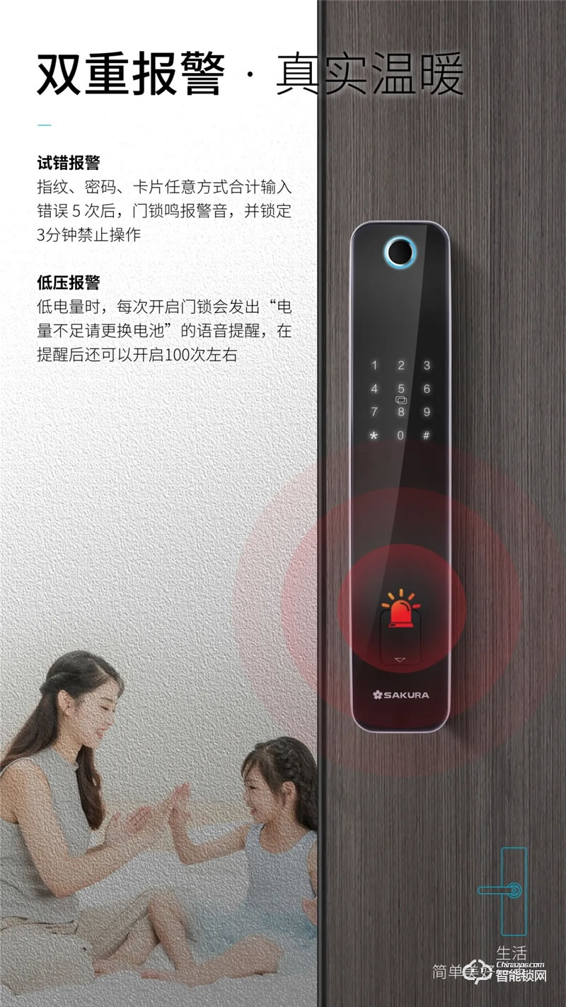 櫻花智能鎖 7002全自動(dòng)室內(nèi)門(mén)智能鎖