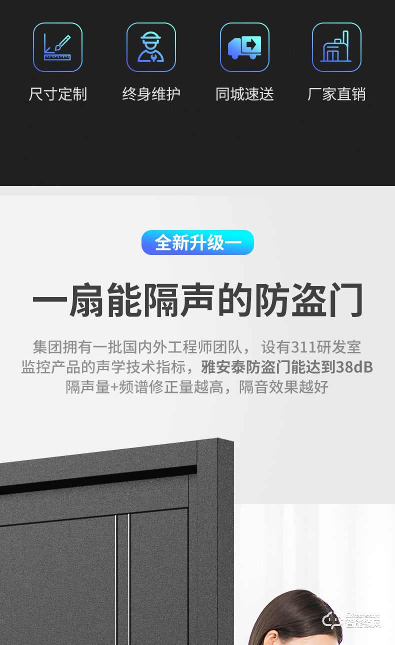 雅安泰智能門 安全門指紋鎖子母門