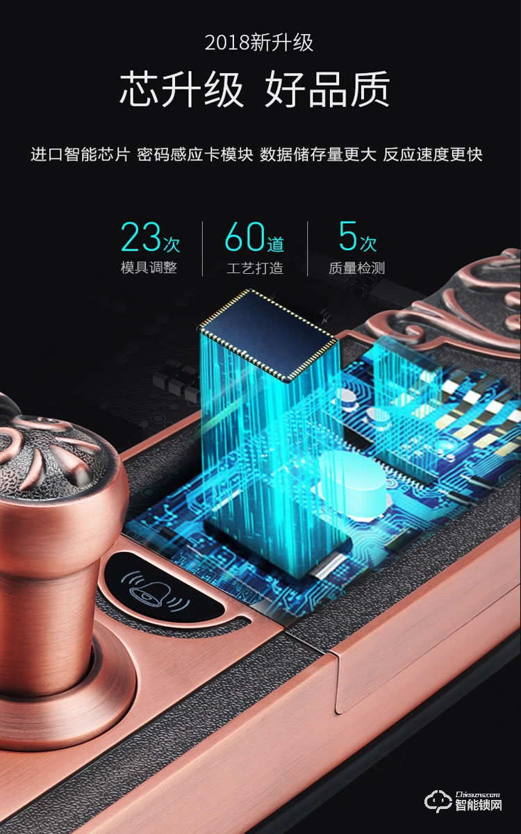 巨石智慧智能鎖 HR-L2X自動豪華別墅指紋鎖