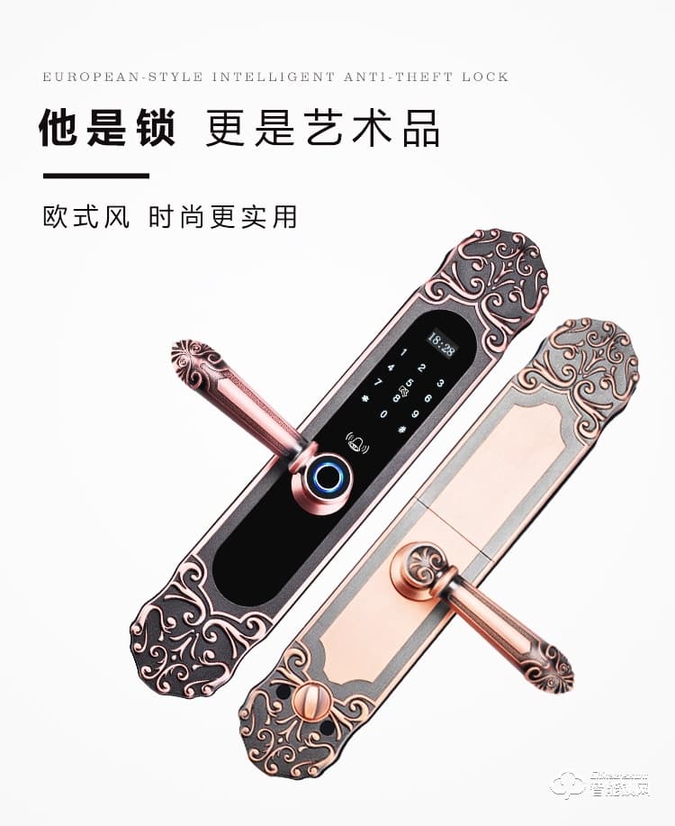 巨石智慧智能鎖 HR-L3歐式智能鎖別墅大門指紋鎖